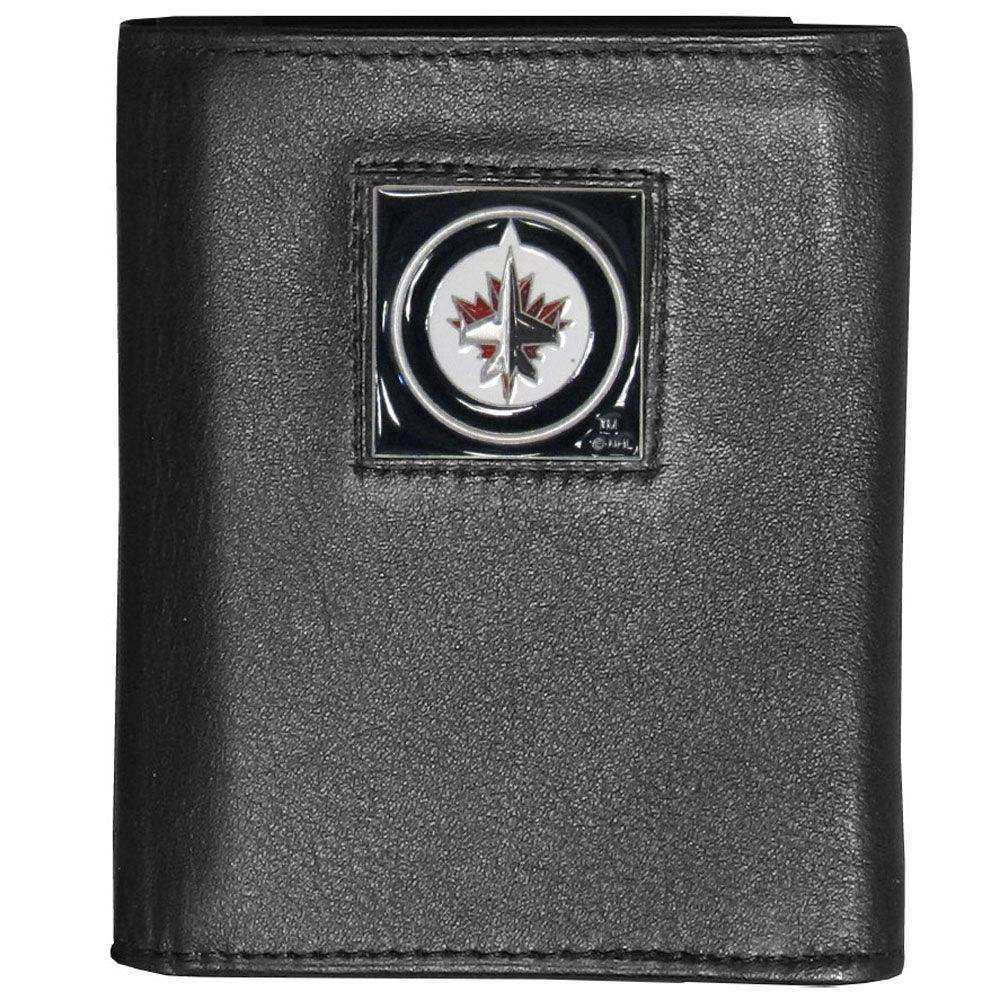 Winnipeg Jets™ Deluxe Leather Tri-fold Wallet - Siskiyou Buckle - Flyclothing LLC