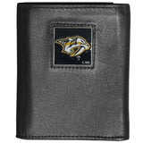Nashville Predators® Deluxe Leather Tri-fold Wallet Packaged in Gift Box - Siskiyou Buckle - Flyclothing LLC