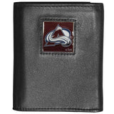 Colorado Avalanche® Deluxe Leather Tri-fold Wallet Packaged in Gift Box - Siskiyou Buckle - Flyclothing LLC