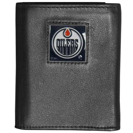 Edmonton Oilers® Deluxe Leather Tri-fold Wallet Packaged in Gift Box - Siskiyou Buckle - Flyclothing LLC