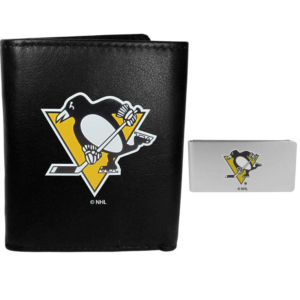 Pittsburgh Penguins Leather Tri-fold Wallet & Money Clip - Siskiyou Buckle - Flyclothing LLC