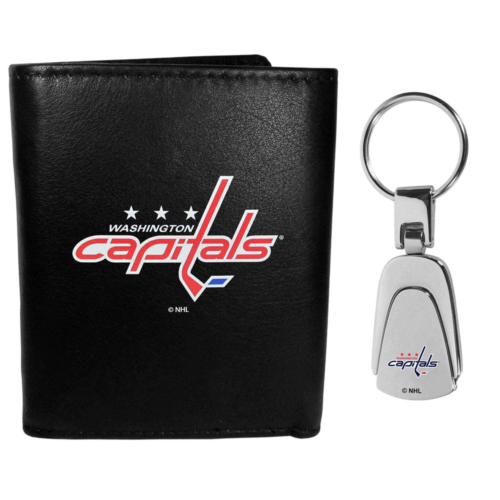 Washington Capitals Leather Tri-fold Wallet & Steel Key Chain - Siskiyou Buckle - Flyclothing LLC