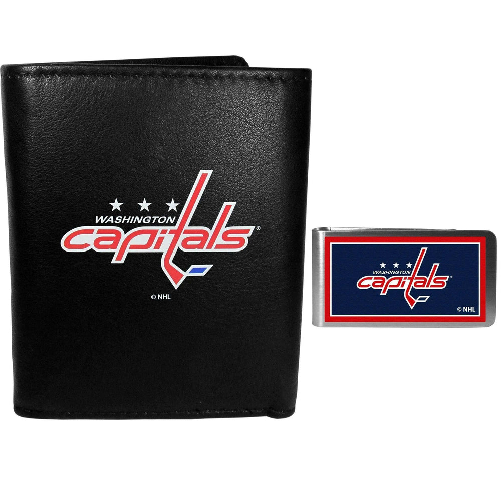 Washington Capitals Leather Tri-fold Wallet & Color Money Clip - Siskiyou Buckle - Flyclothing LLC