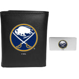 Buffalo Sabres Leather Tri-fold Wallet & Money Clip - Siskiyou Buckle - Flyclothing LLC