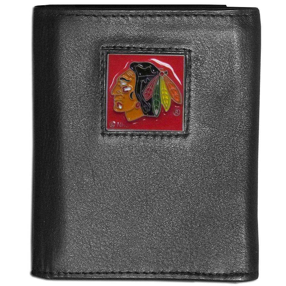 Chicago Blackhawks® Leather Tri-fold Wallet - Siskiyou Buckle - Flyclothing LLC