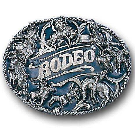 Rodeo Rope Border Enameled Belt Buckle - Siskiyou Buckle - Flyclothing LLC