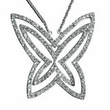 Alamode Rhodium Plating 925 Sterling Silver Chain Pendant with Crystal in Clear - Alamode - Flyclothing LLC
