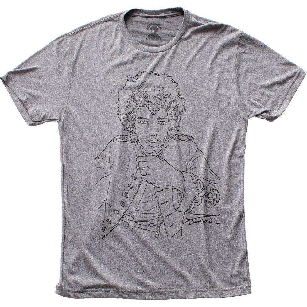 Jimi Hendrix Line Art fitted tri-blend tee - Jimi Hendrix - Flyclothing LLC