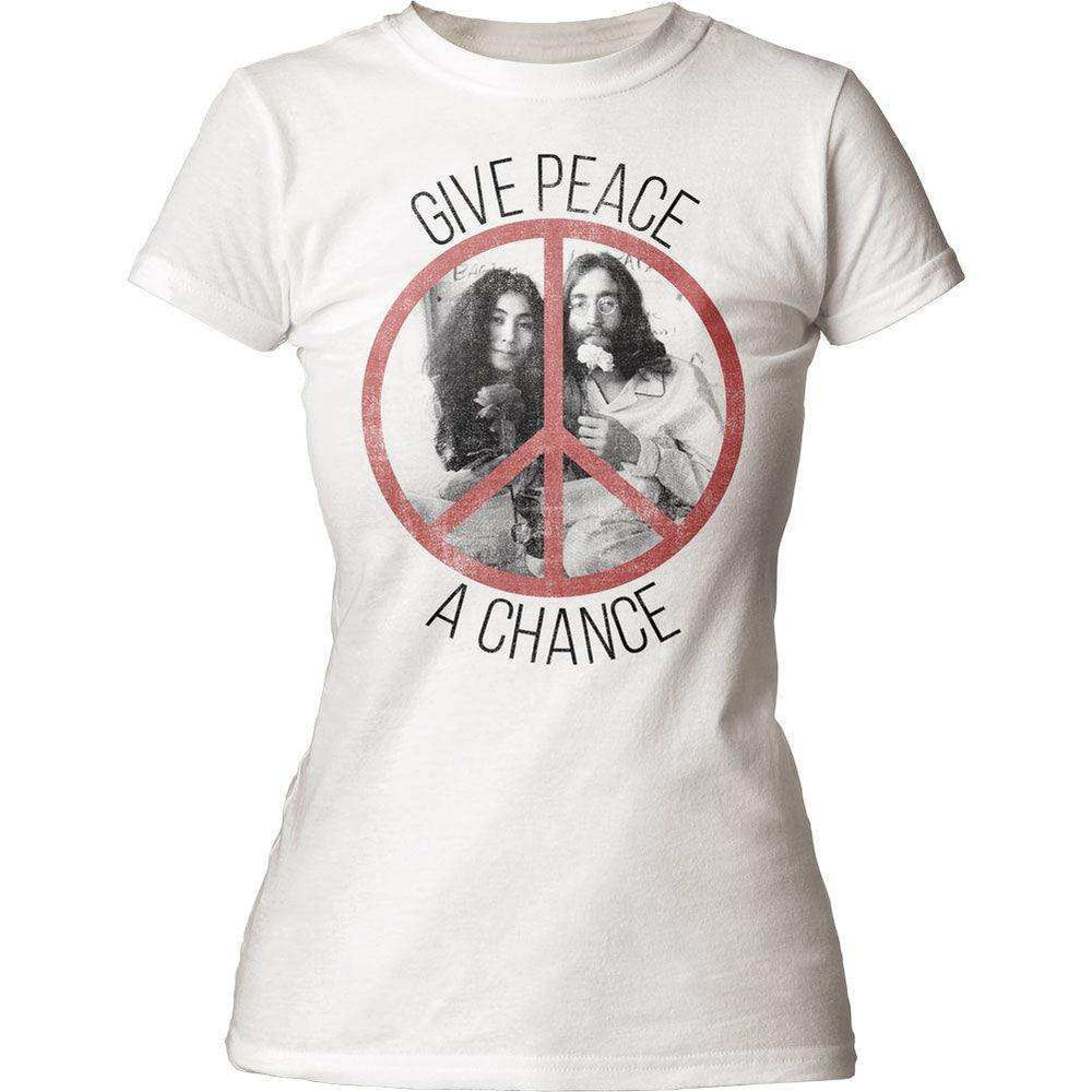 John Lennon Give Peace a Chance juniors tee - John Lennon - Flyclothing LLC
