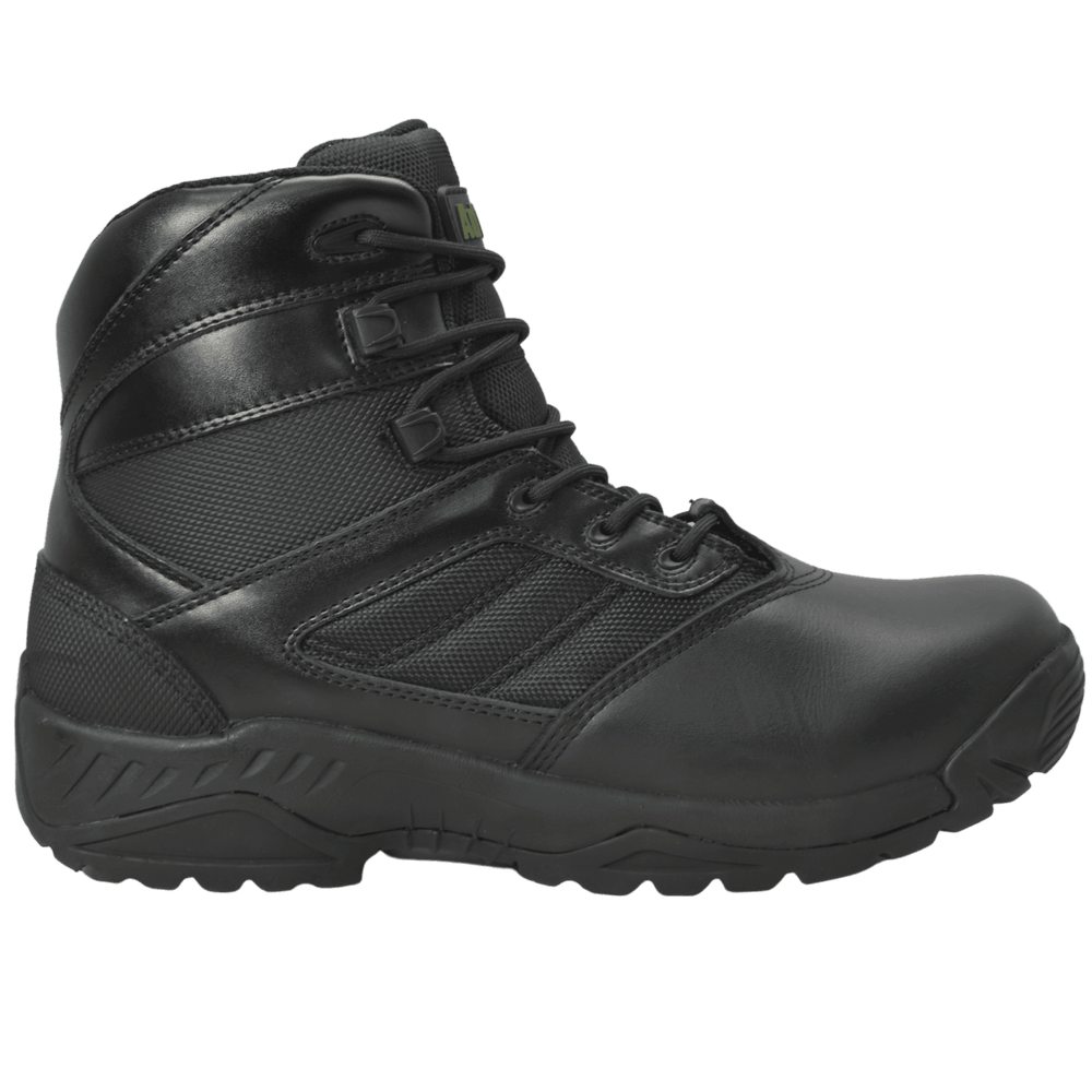 AdTec Men's 6" Full Grain Polishable Leather Side Zipper Tactical Boot Black - AdTec