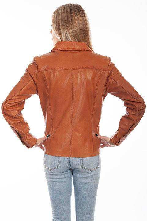 Scully COGNAC SOFT LAMB SNAP FRONT JACKET - Scully Leather - Flyclothing LLC