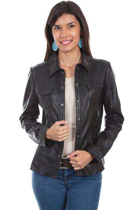 Scully BLACK LAMB SNAP FRONT JACKET - Scully Leather - Flyclothing LLC