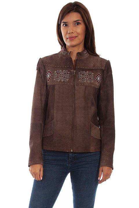 Scully CHOCOLATE BEADED/FRINGE JACKET - Scully Leather - Flyclothing LLC