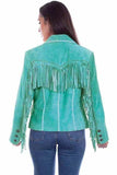 Scully Leather 100% Leather Turquoise Fringe/Lacing Jacket - Scully Leather - Flyclothing LLC