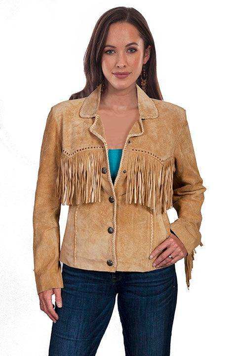 Scully Leather 100% Leather Old Rust Fringe/Lacing Jacket - Scully Leather - Flyclothing LLC