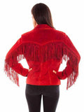 Scully Leather 100% Leather Red Suede Fringe/Lacing Jacket - Scully Leather - Flyclothing LLC