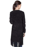 Scully BLACK BOAR SUEDE FRINGE LONG COAT - Scully Leather - Flyclothing LLC