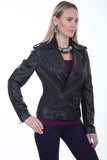 Scully BLACK LAMB Studded motorcycle jacket - Scully Leather - Flyclothing LLC
