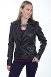 Scully BLACK LAMB Studded motorcycle jacket - Scully Leather - Flyclothing LLC