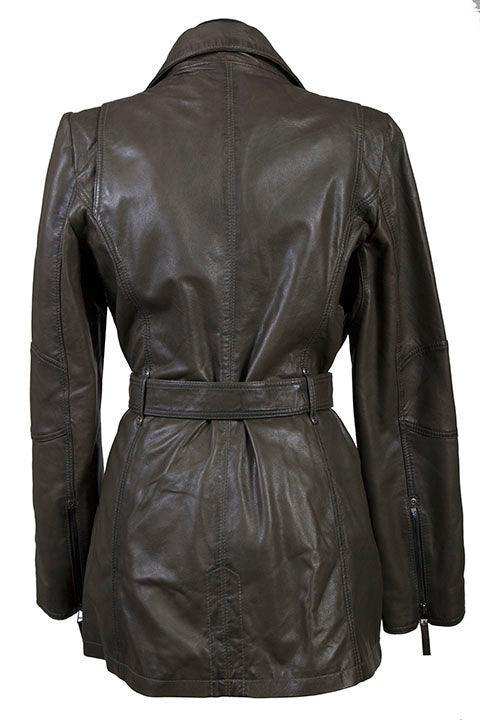 Scully OLIVE BELTED THIGH LENGTH COAT - Scully Leather - Flyclothing LLC