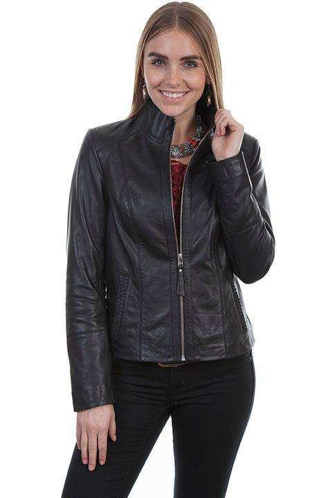 Scully Leather Black Lamb Zip Front Womens Jacket - Scully Leather - Flyclothing LLC