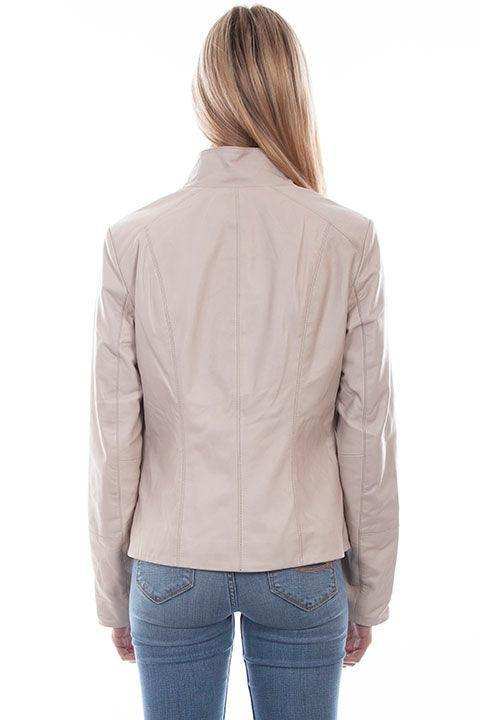 Scully Leather 100% Leather Beige Zip Front Jacket - Scully Leather - Flyclothing LLC