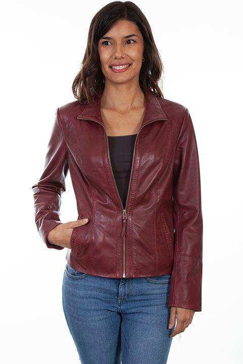 Scully MERLOT ZIP FRONT JACKET - Scully Leather - Flyclothing LLC