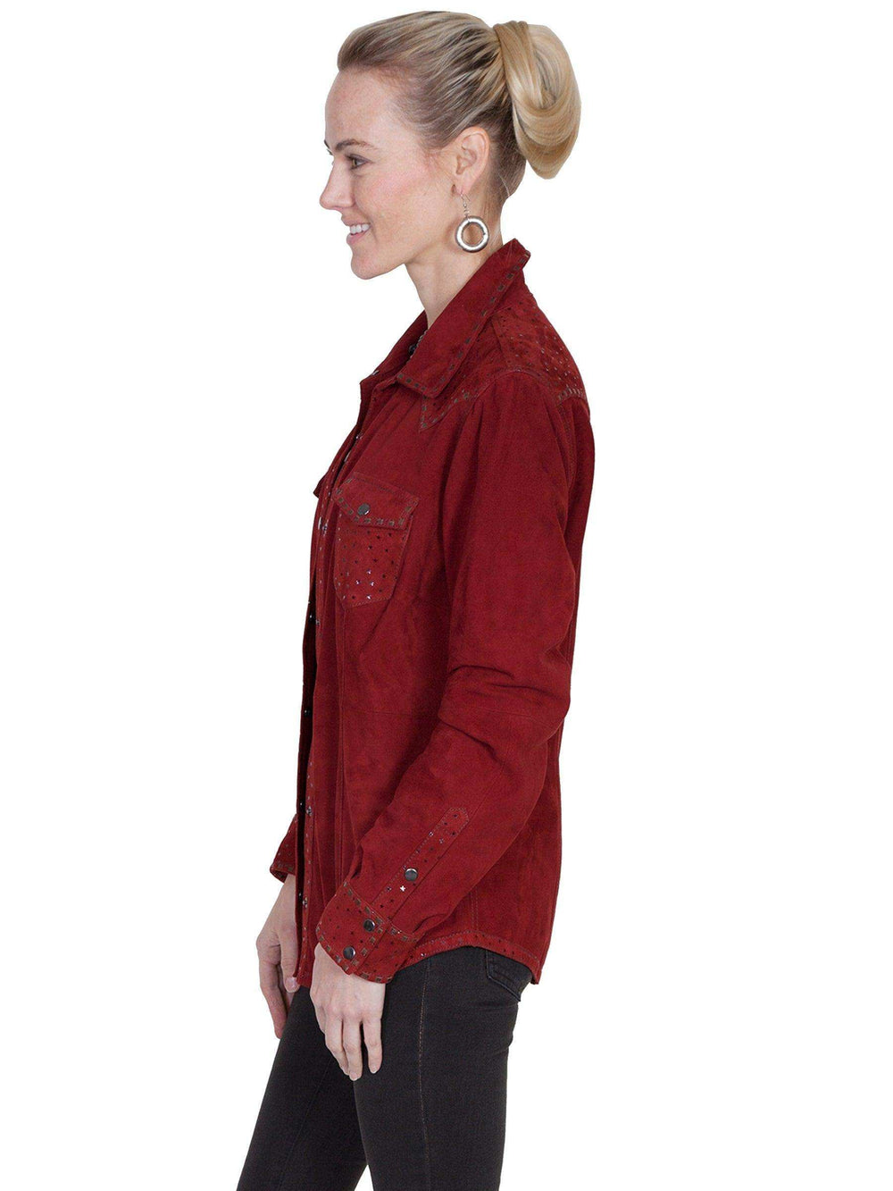 Scully CRANBERRY STAR PRINTED YOKE JKT - Scully Leather - Flyclothing LLC