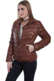 Scully COGNAC SOFT LAMB RIBBED JACKET - Scully Leather - Flyclothing LLC