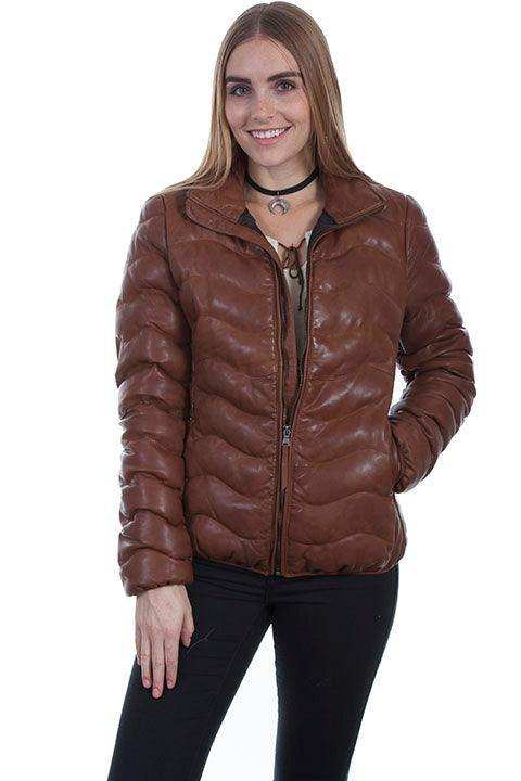 Scully COGNAC SOFT LAMB RIBBED JACKET - Scully Leather - Flyclothing LLC