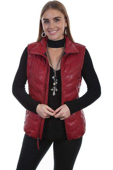 Scully Red Lamb Ribbed Vest - Scully Leather - Flyclothing LLC