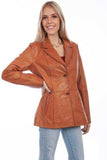 Scully COGNAC SOFT LAMB LADIES BLAZER - Scully Leather - Flyclothing LLC