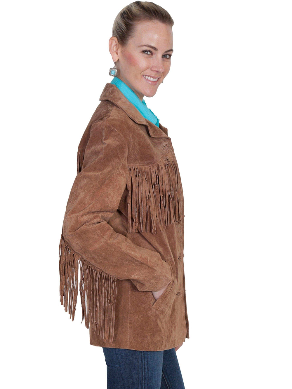 Scully CINNAMON BOAR SUEDE FRINGE JACKET - Scully Leather - Flyclothing LLC