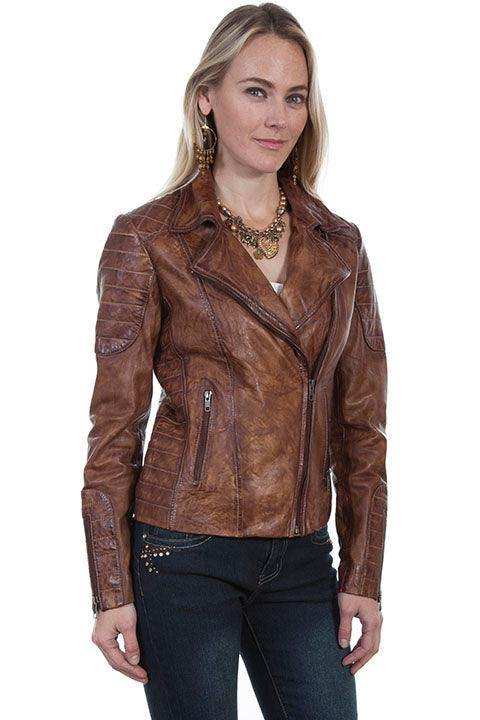Scully BROWN QUILTED LADIES JACKET - Scully Leather - Flyclothing LLC