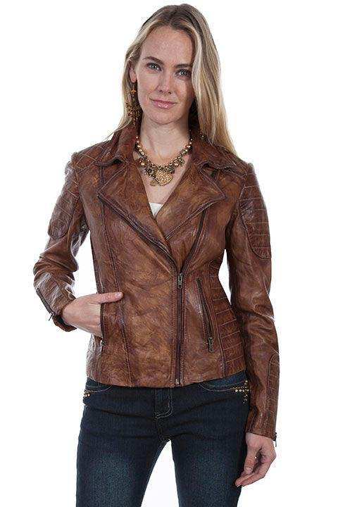 Scully BROWN QUILTED LADIES JACKET - Scully Leather - Flyclothing LLC