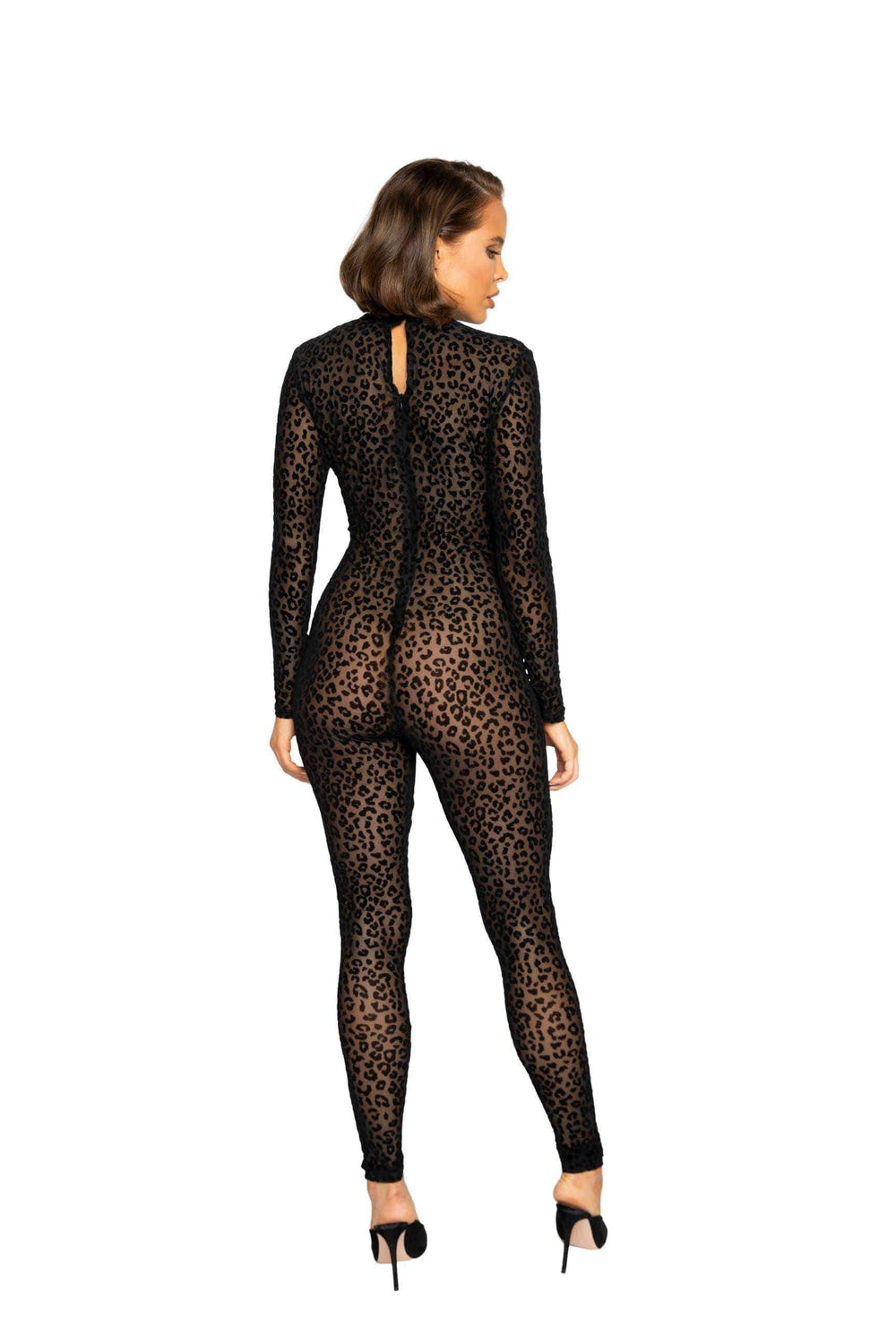 Roma Costume Velvet Leopard Bodysuit - Roma Costume - Flyclothing LLC