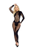 Roma Costume Sheer Mesh Detailed Jumpsuit with Zipper Closure - Roma Costume - Flyclothing LLC