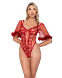 Roma Costume LI641 Rouge Bow Teddy with Sleeves - Roma Costume - Flyclothing LLC