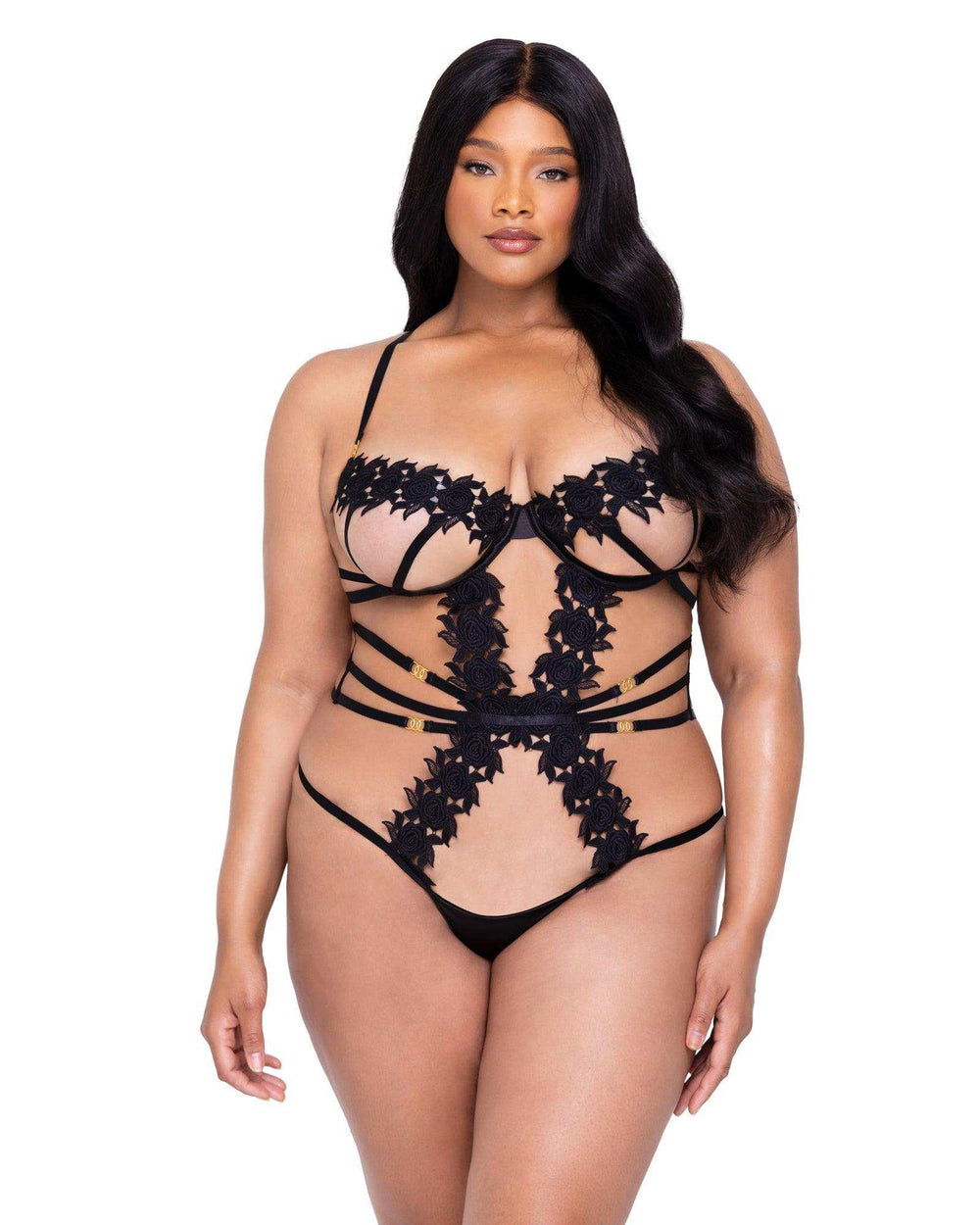 Roma Costume LI646 Ebony Rose Teddy - Roma Costume - Flyclothing LLC