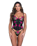 Roma Confidential Peony Paradise Corset 2-Piece Set - Roma Costume - Flyclothing LLC