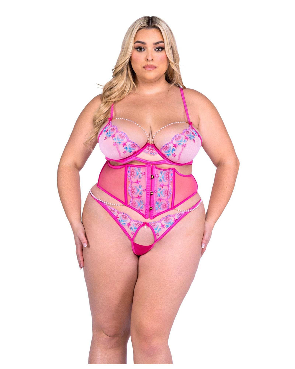 Roma Confidential Sultry Siren 3-Piece Waspie Bra Set - Roma Costume - Flyclothing LLC