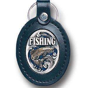 Leather Keychain - Fishing - Siskiyou Buckle - Flyclothing LLC