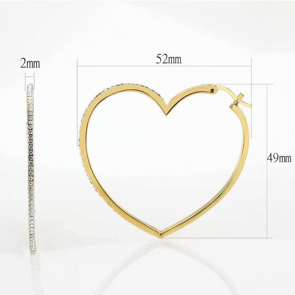 Alamode Gold Brass Earrings with Top Grade Crystal in Clear - Alamode - Flyclothing LLC