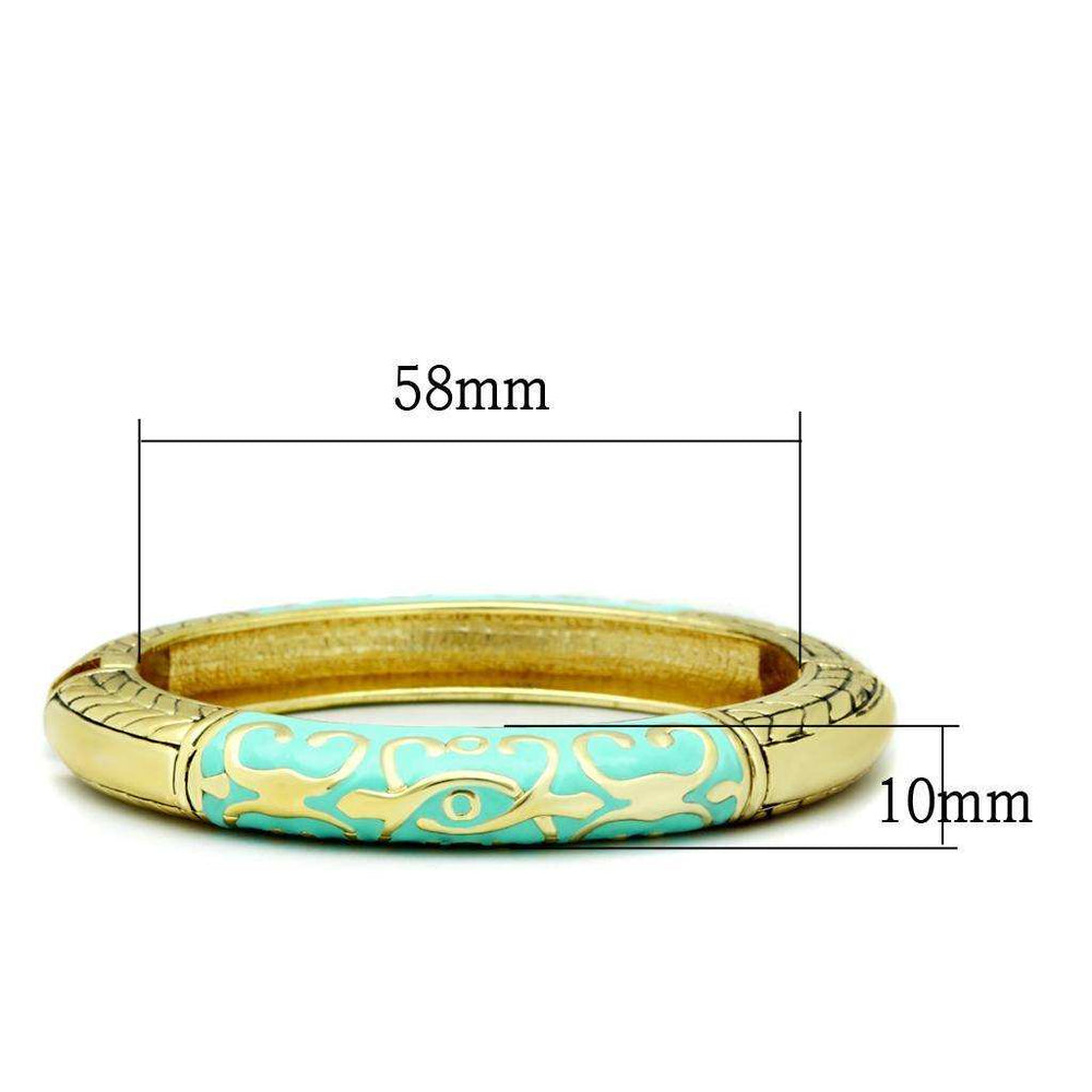 Alamode Flash Gold White Metal Bangle with Epoxy in No Stone - Alamode - Flyclothing LLC