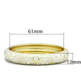 Alamode Flash Gold White Metal Bangle with Epoxy in No Stone - Alamode - Flyclothing LLC