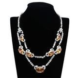 Alamode Rhodium Brass Jewelry Sets with AAA Grade CZ in Champagne - Alamode - Flyclothing LLC