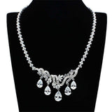 Alamode Rhodium Brass Jewelry Sets with AAA Grade CZ in Clear - Alamode - Flyclothing LLC