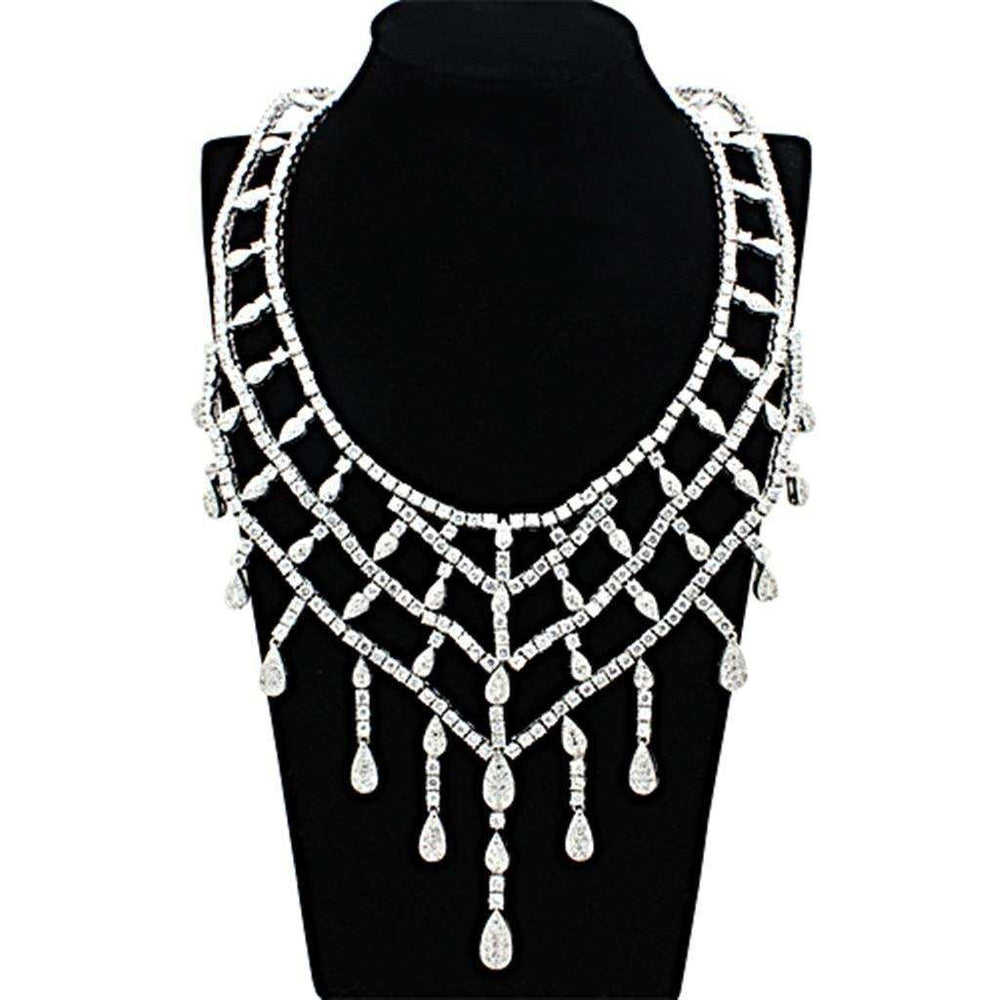 Alamode Rhodium Brass Jewelry Sets with AAA Grade CZ in Clear - Alamode - Flyclothing LLC