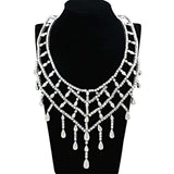 Alamode Rhodium Brass Jewelry Sets with AAA Grade CZ in Clear - Alamode - Flyclothing LLC