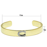 Alamode Gold+Rhodium White Metal Bangle with Top Grade Crystal in Clear - Alamode - Flyclothing LLC